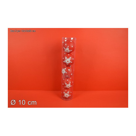 Palla 10 cm Rosso con stelle (cf. 5 pz)
