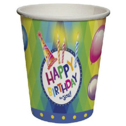 Bicchieri Happy Birthday 25 cl (cf. 8 pz)