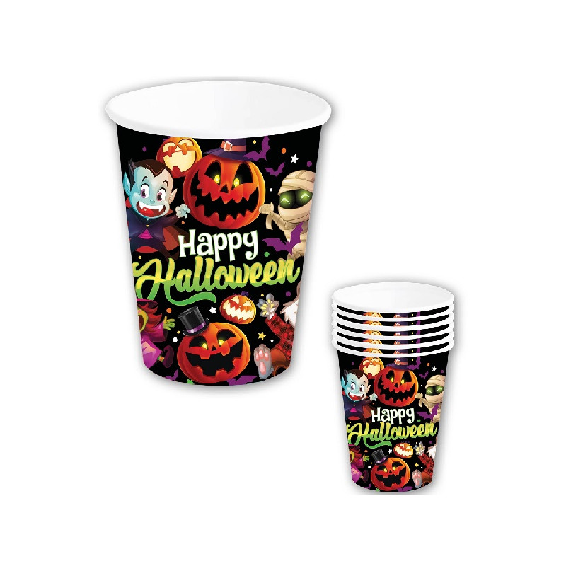 Bicchieri Happy Halloween 240 ml - 9 cm (cf. 6 pz)