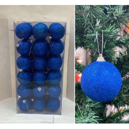 Palla 6 cm Blu' Glitter (cf. 36 pz)