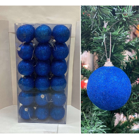 Palla 6 cm Blu' Glitter (cf. 36 pz)