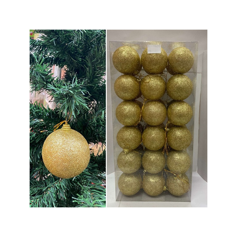 Palla 6 cm Oro Glitter (cf. 36 pz)