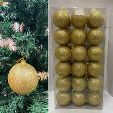 Palla 6 cm Oro Glitter (cf. 36 pz)