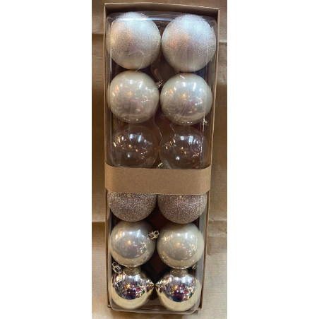 Palla 8 cm Beige/Champagne Misto (cf. 12 pz)