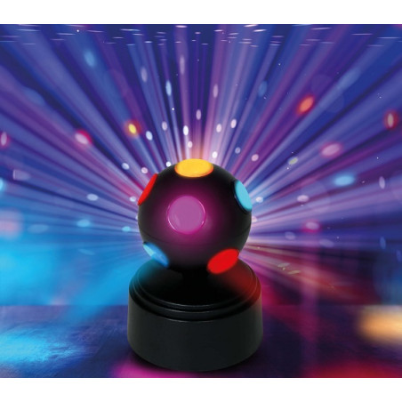 Palla da Discoteca con base e led a batteria 9x9x12 cm