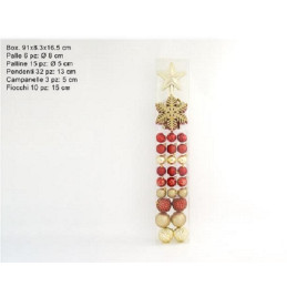 Palla e Decorazione Rosso e Oro Misto (cf. 67 pz)