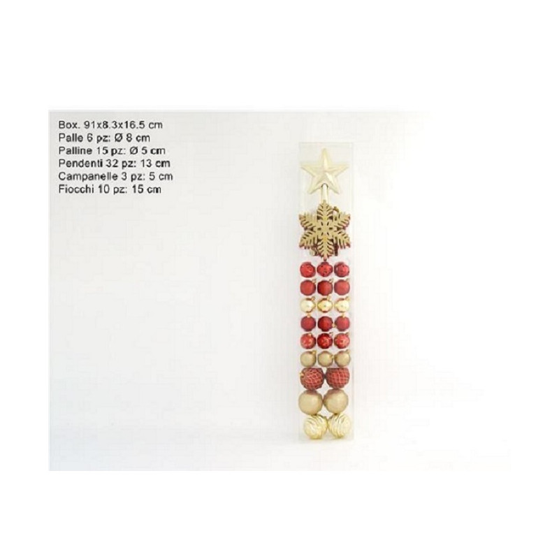 Palla e Decorazione Rosso e Oro Misto (cf. 67 pz)