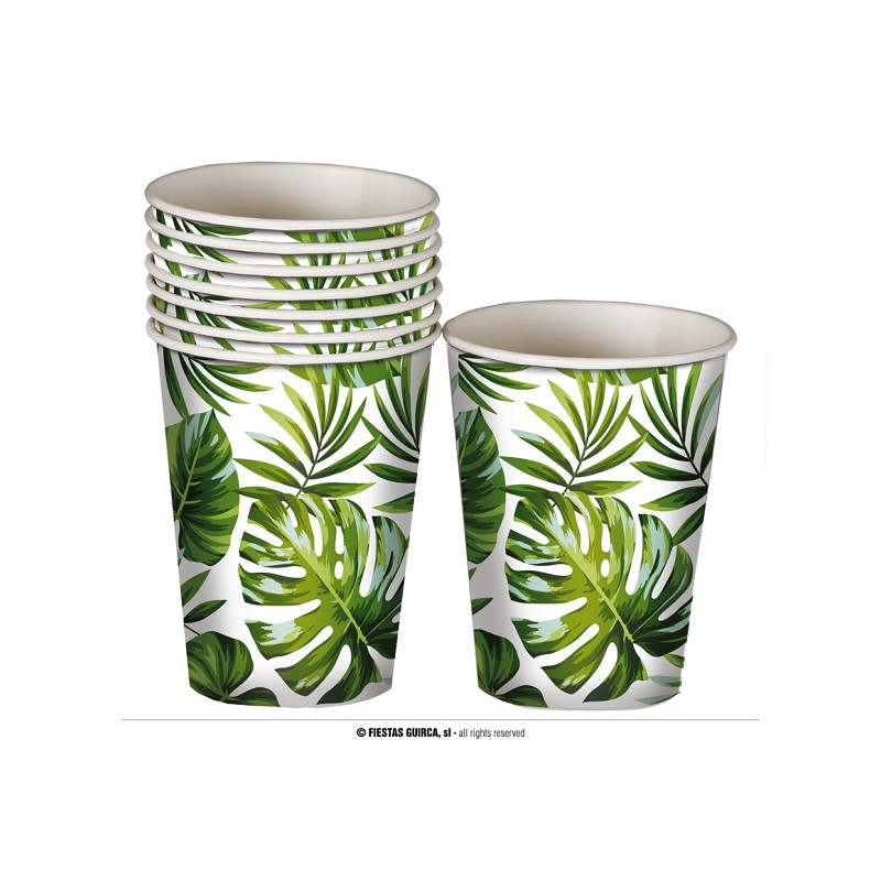 Bicchieri Hawai Foglie Tropicali (cf. 6 pz)