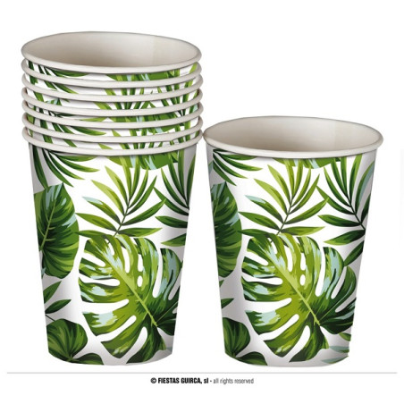 Bicchieri Hawai Foglie Tropicali (cf. 6 pz)