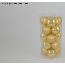 Palla Vetro Oro Lucida/Opaca 8 cm (cf. 20 pz)