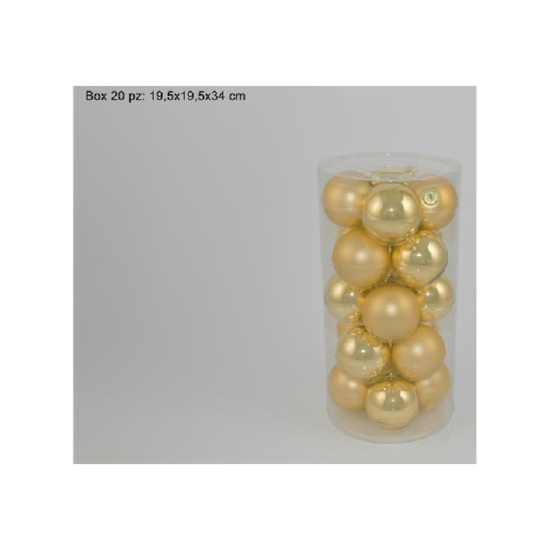 Palla Vetro Oro Lucida/Opaca 8 cm (cf. 20 pz)