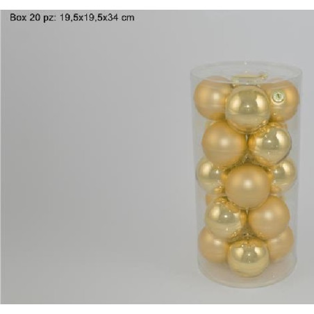 Palla Vetro Oro Lucida/Opaca 8 cm (cf. 20 pz)