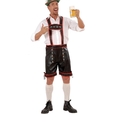 Pantalone BAVARESE (LEDERHOSEN) in similpelle - Tg L 52/54