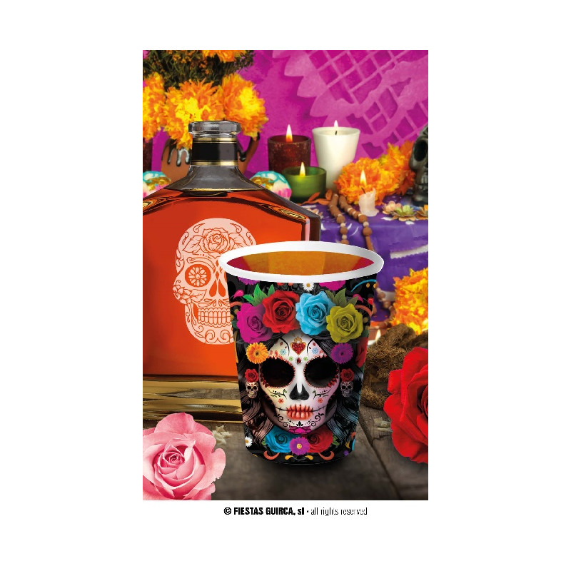 Bicchieri Teschi Dia de los Muertos 240 ml - 9 cm (cf. 6 pz)