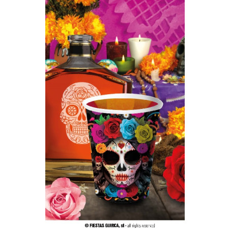Bicchieri Teschi Dia de los Muertos 240 ml - 9 cm (cf. 6 pz)