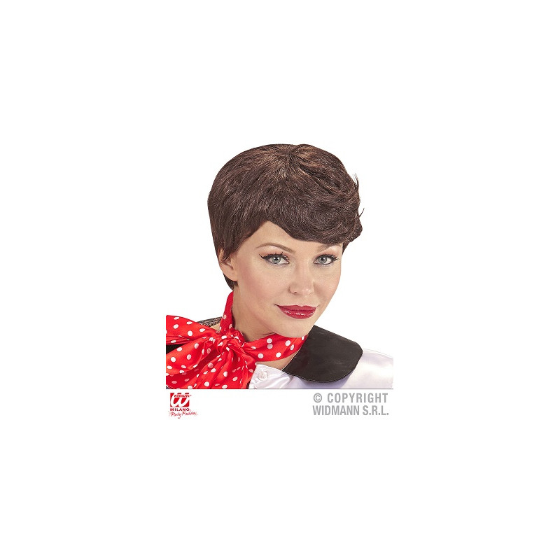 Parrucca Anni '50 Castana con foulard