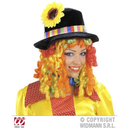 Parrucca Clown Multicolor con cappello