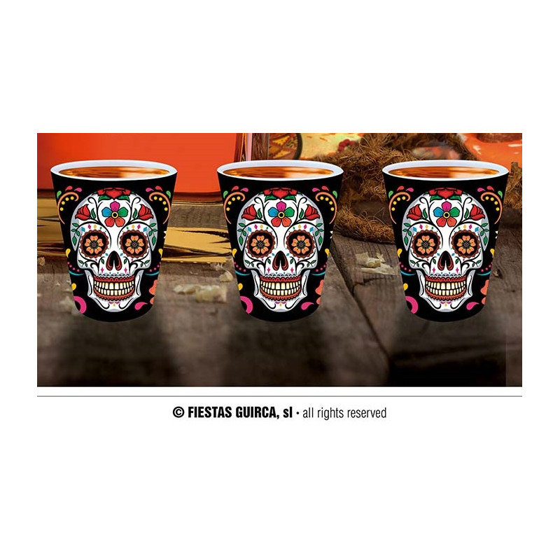 Bicchierini Teschio Dia de los Muertos 5x6 cm (cf. 3 pz)