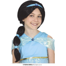 Parrucca Jasmine Nera Bambina