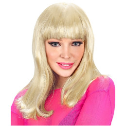 Parrucca Lunga liscia Bionda C/Frangia