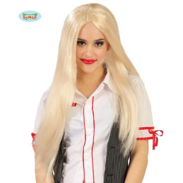 Parrucca Lunga liscia Bionda S/Frangia