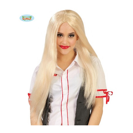 Parrucca Lunga liscia Bionda S/Frangia