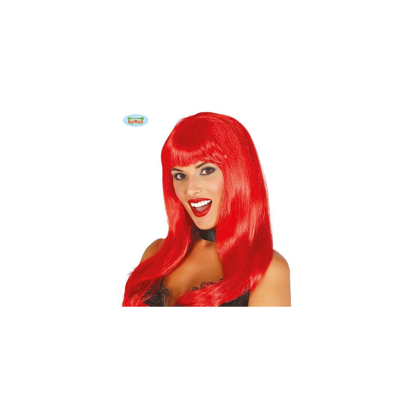 Parrucca Lunga liscia Rossa C/Frangia