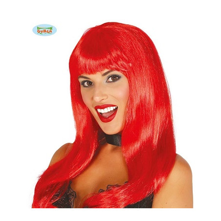 Parrucca Lunga liscia Rossa C/Frangia