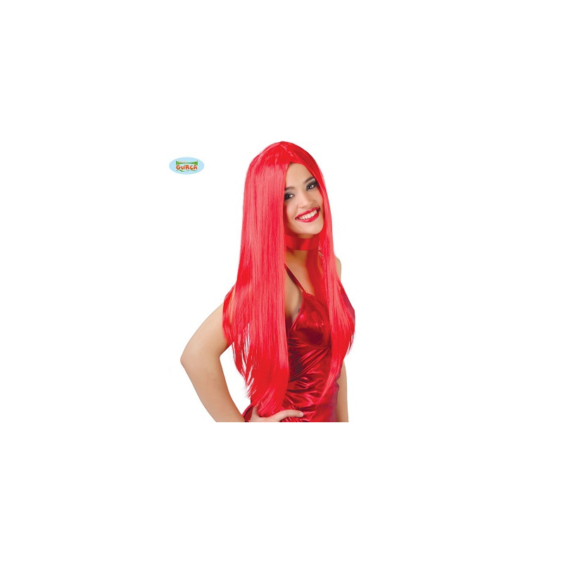 Parrucca Lunga liscia Rossa S/Frangia