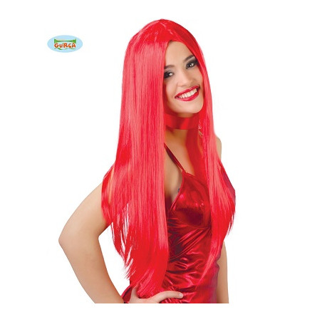 Parrucca Lunga liscia Rossa S/Frangia
