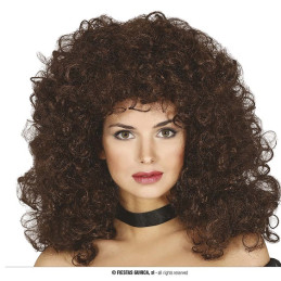 Parrucca Lunga Riccia Castana