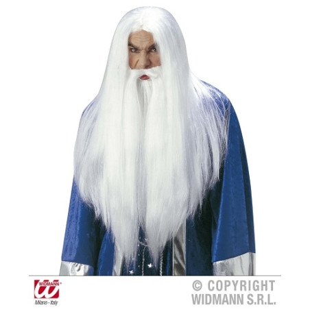 Parrucca Mago Bianca con barba