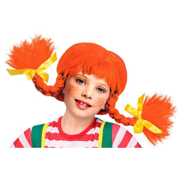 Parrucca Pippi Arancione Bambina