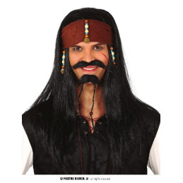 Parrucca Pirata dei Caraibi con Bandana