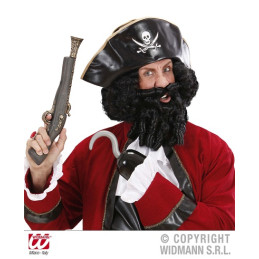Parrucca Pirata Nera con barba