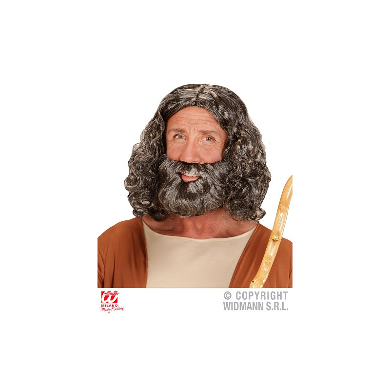 Parrucca San Giuseppe Grigia con barba