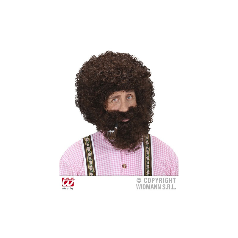 Parrucca Uomo Castana con barba
