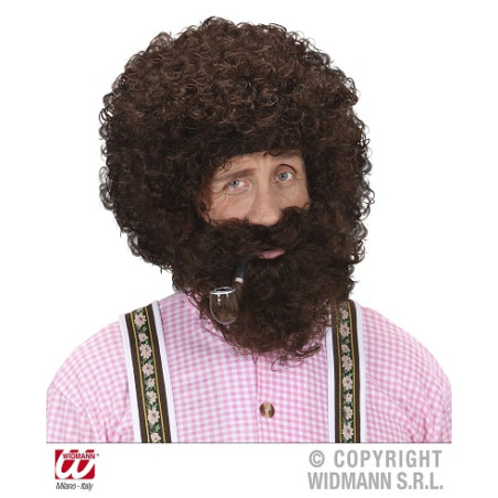 Parrucca Uomo Castana con barba