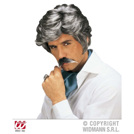 Parrucca Uomo Grigio con baffi