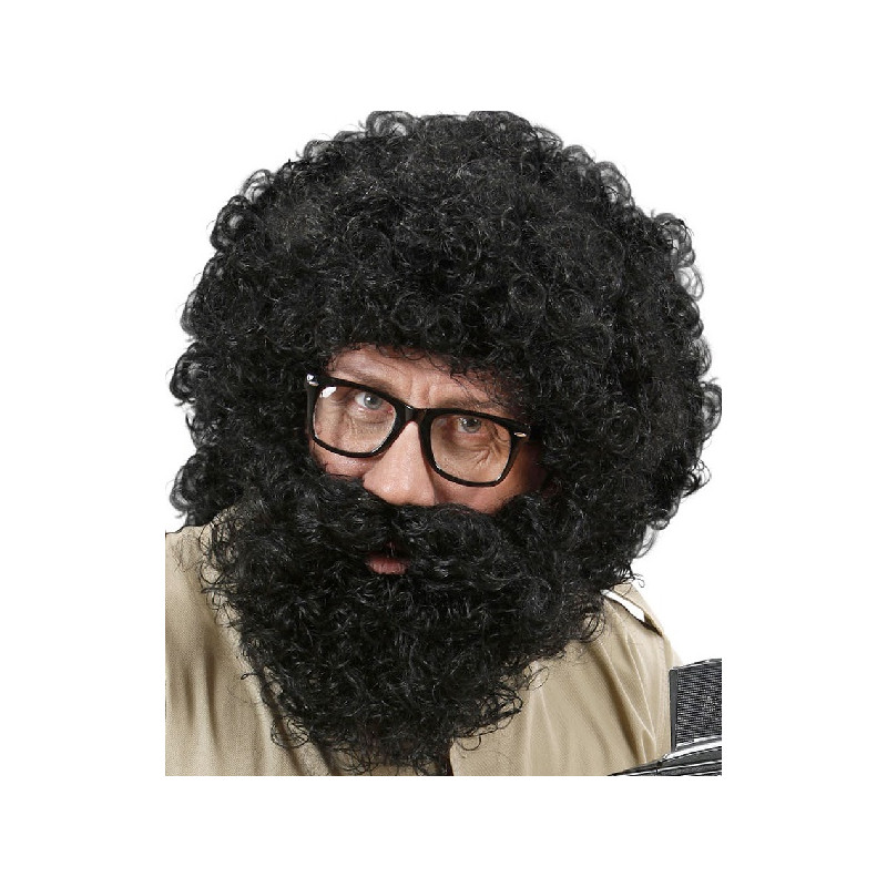 Parrucca Uomo Nera con barba
