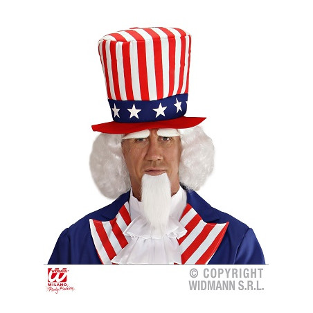 Parrucca Zio Sam America Bianca con barba