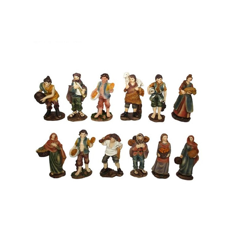 Pastore Semplice - 12 cm in resina colori chiari (cf. 12 pz.)