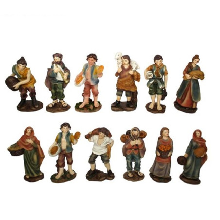 Pastore Semplice - 12 cm in resina colori chiari (cf. 12 pz.)