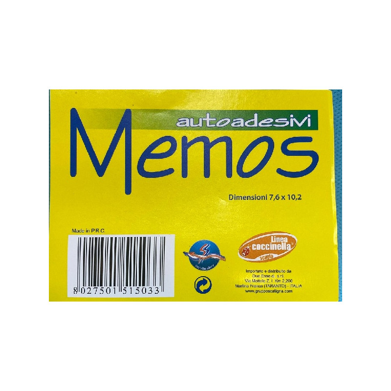 Block Notes Memos autoadesivi Giallo