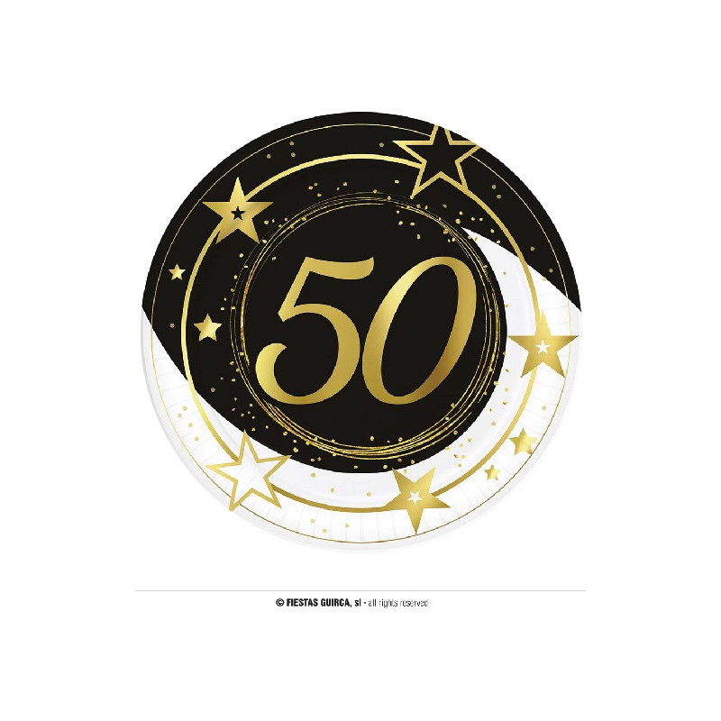 Piatti 50 Anni 23 cm (cf. 6 pz)