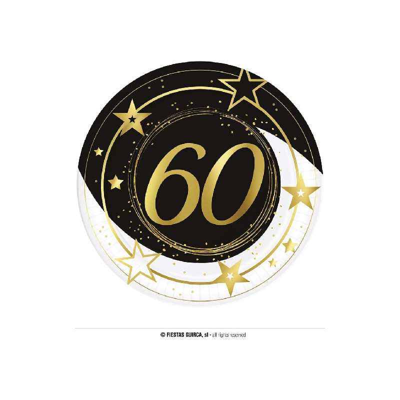 Piatti 60 Anni 23 cm (cf. 6 pz)