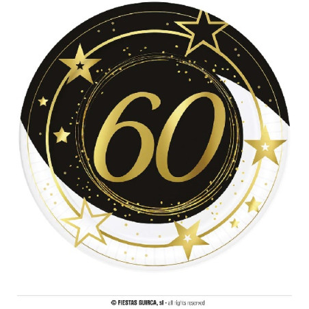 Piatti 60 Anni 23 cm (cf. 6 pz)