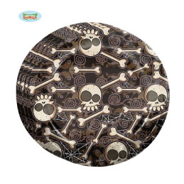 Piatti Teschi Pirata 23 cm (cf. 8 pz)