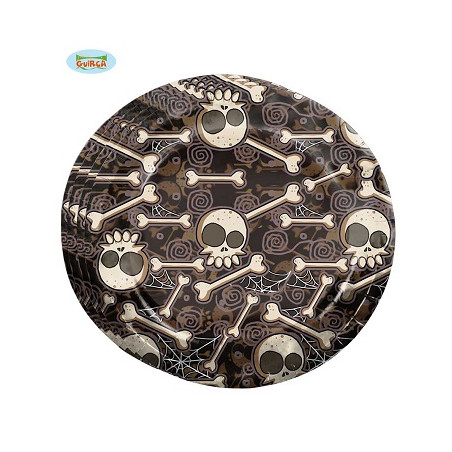 Piatti Teschi Pirata 23 cm (cf. 8 pz)