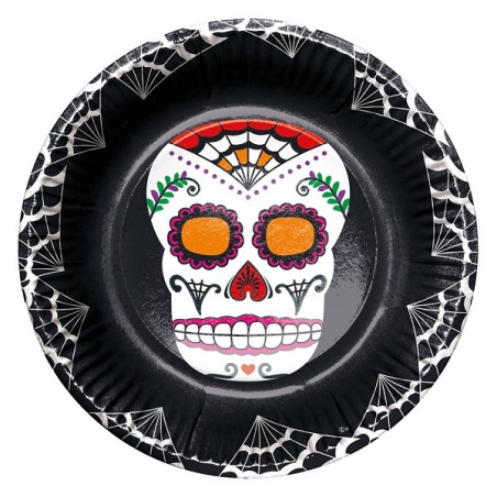 Piatti Teschio Dia de los Muertos 23 cm (cf. 6 pz)